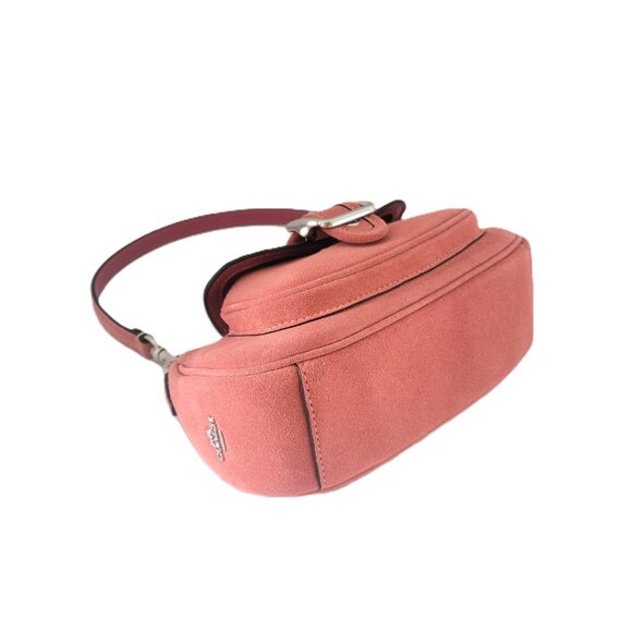 Coach CDB12 Ashton Mini Shoulder Bag Crossbody Handbag Pink Suede - Picture 6 of 7